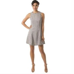 ADELYN Rae Tweed Sleeveless Fit + Flare Dress Small